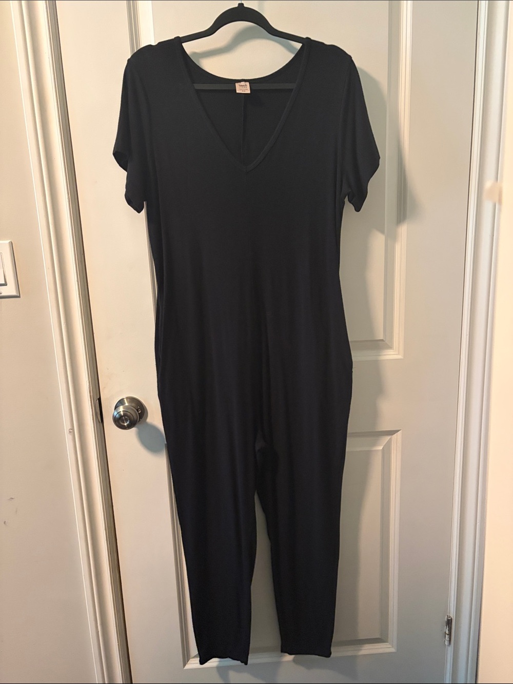 Smash + Tess Black V-Neck Short Sleeve Jumpsuit